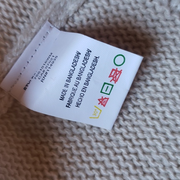 Cream Striped Hooded Cardigan Size S - NWT - Picture 10 of 10